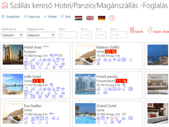 Szálláskereső oldalunk hotelrecepcio.hu